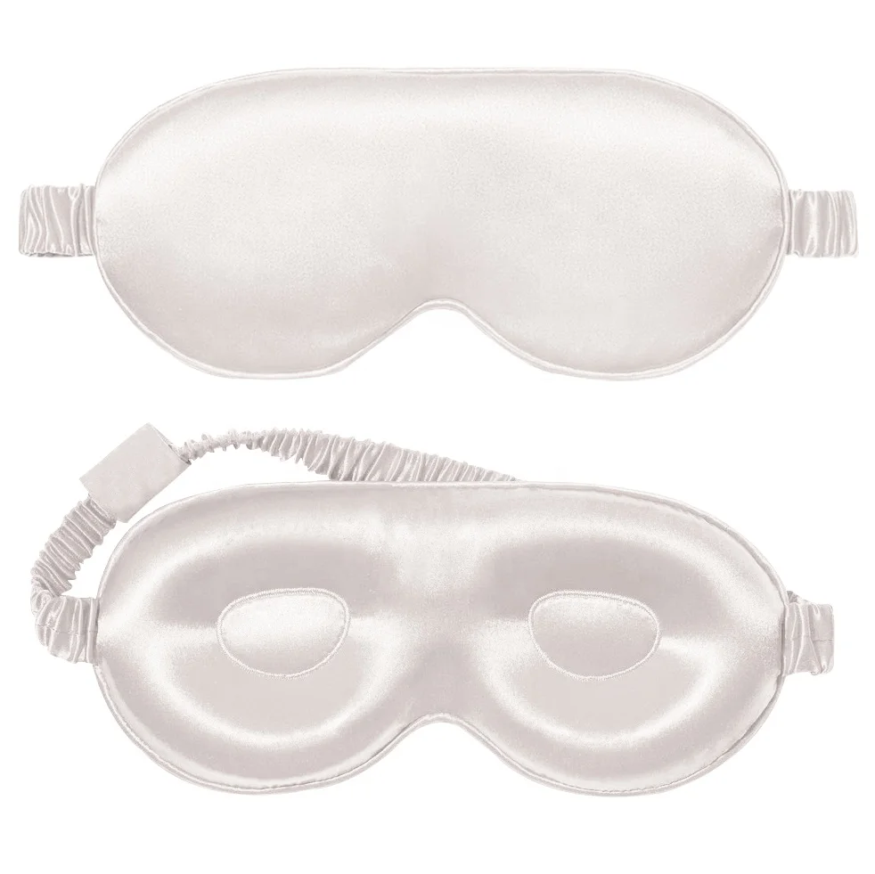 Custom LOGO Luxury 100% Silk Eye Mask Silk Sleep Cover 3D Eye Mask Eyeshade 3d silk eyemask