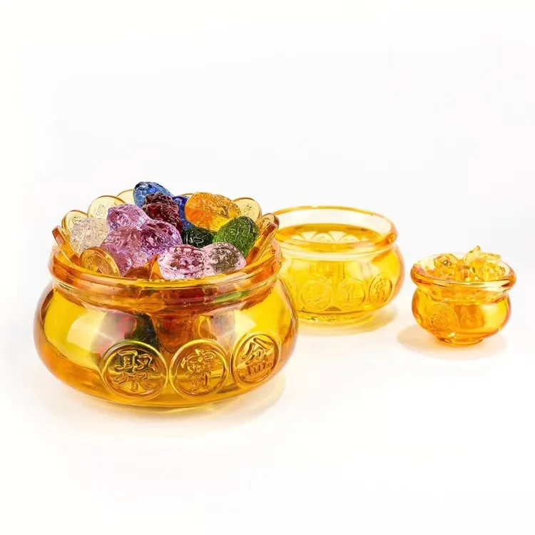 Wholesale High Standard Transparent Direct Sales Wholesale Clear Crystal Ornament Cornucopia And treasure bowl Ingots