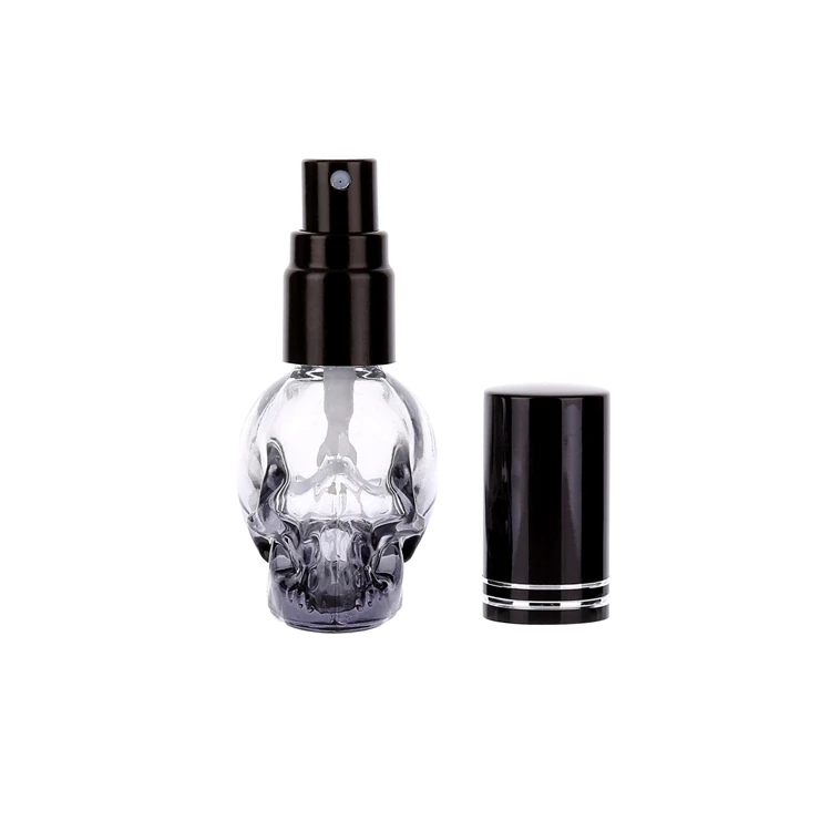 skull perfume bottle glass oil empty bottle gold perfume glass bottle 8ml