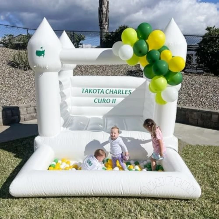 Mini jumping castle for kids Pink wedding bounce house with ball pit white inflatable jumper party toys