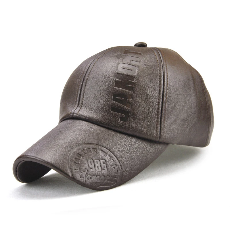Wholesale 2025 In Stock High Quality Luxury Vintage Embossed Logo PU Leather Baseball Cap