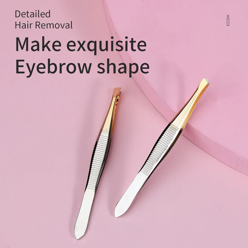 Lower MOQ  Fast Customized  Smart Private Label Silver  Gold Eyebrow  Tweezers