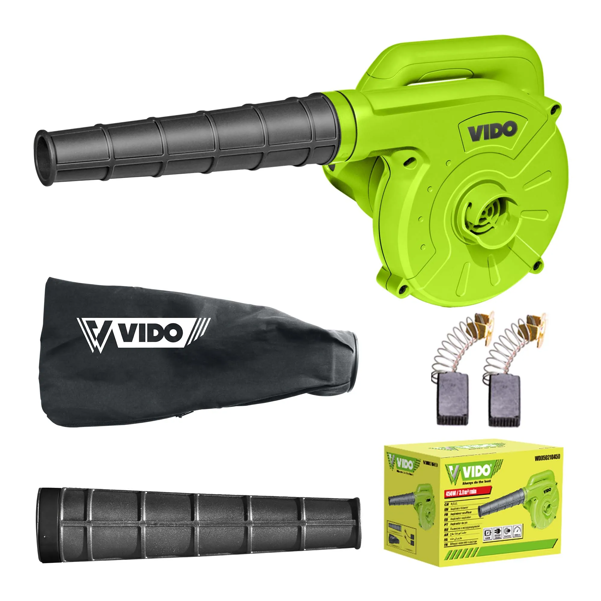 VIDO 220-240V 450w Handle Garden Leaf Vacuuming and Blowing cleaners Silent Electric Aspirator Blower power tools