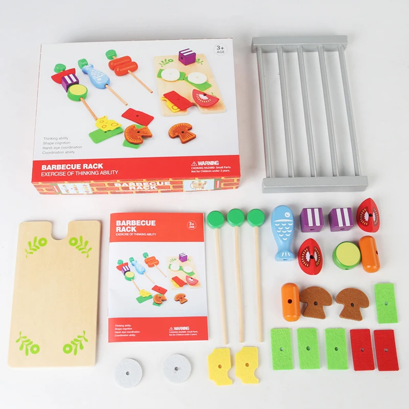 Мини-Барбекю кухня Детская ролевая игра притворный деревянный кухонный набор игрушки для детей