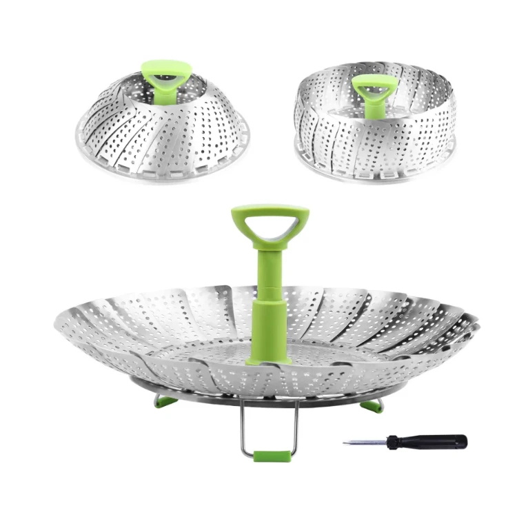 Оптовая продажа выдвижная Складная Многофункциональная Паровая корзина из нержавеющей стали с регулируемыми размерами для вареников и