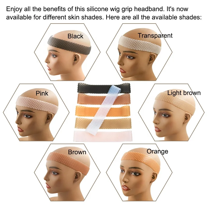 Hot selling Silicone Wig Headband Fix Non-slip Bands glueless Seamless Wig Grip Elastic Band Strong Holder for Lace Wigs