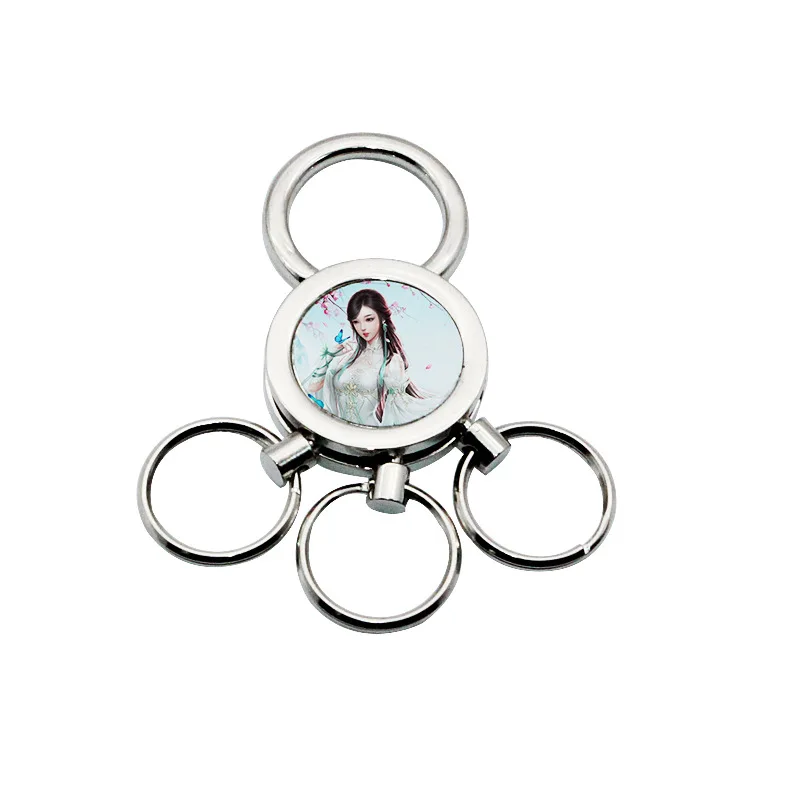 Sublimation blank keyrings Metal Leather keychains for Logo transfer paper printing photo keychain