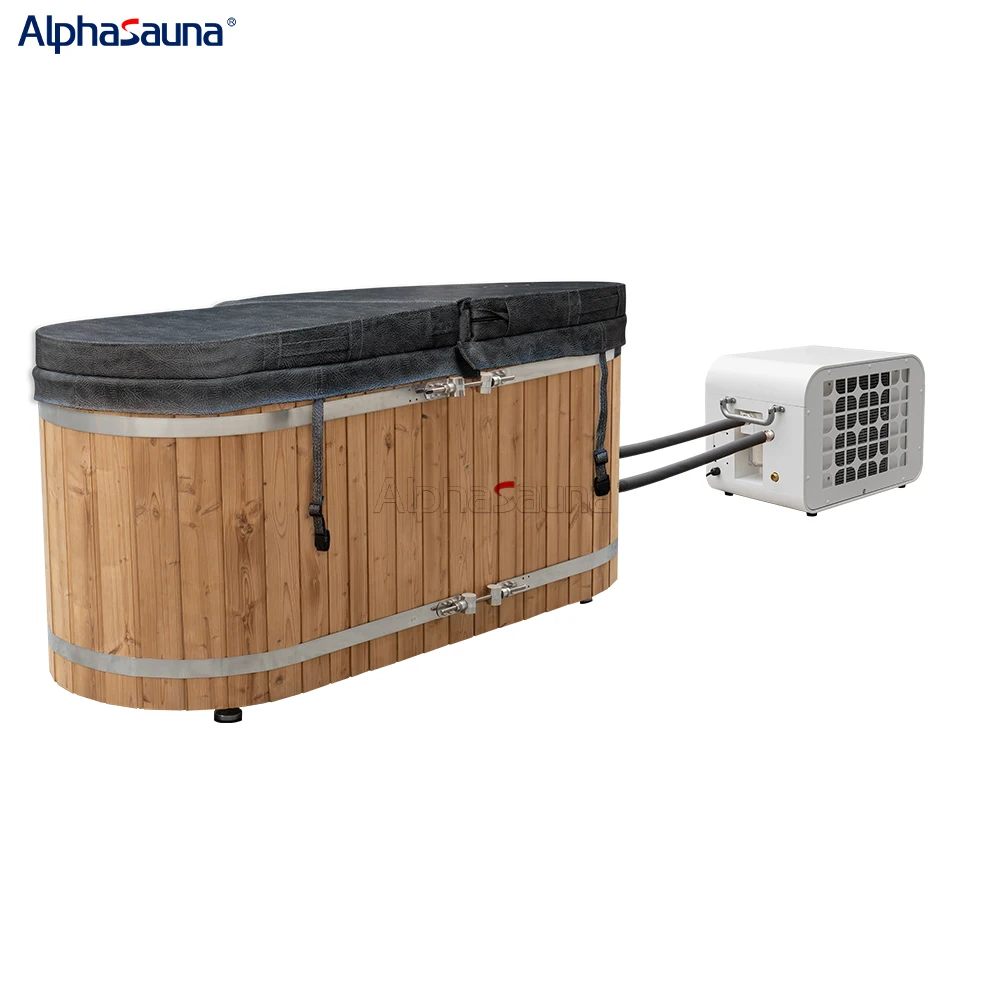 Wi-fi Cold Plunge Chiller Wooden Ice Bath Outdoor Tub
