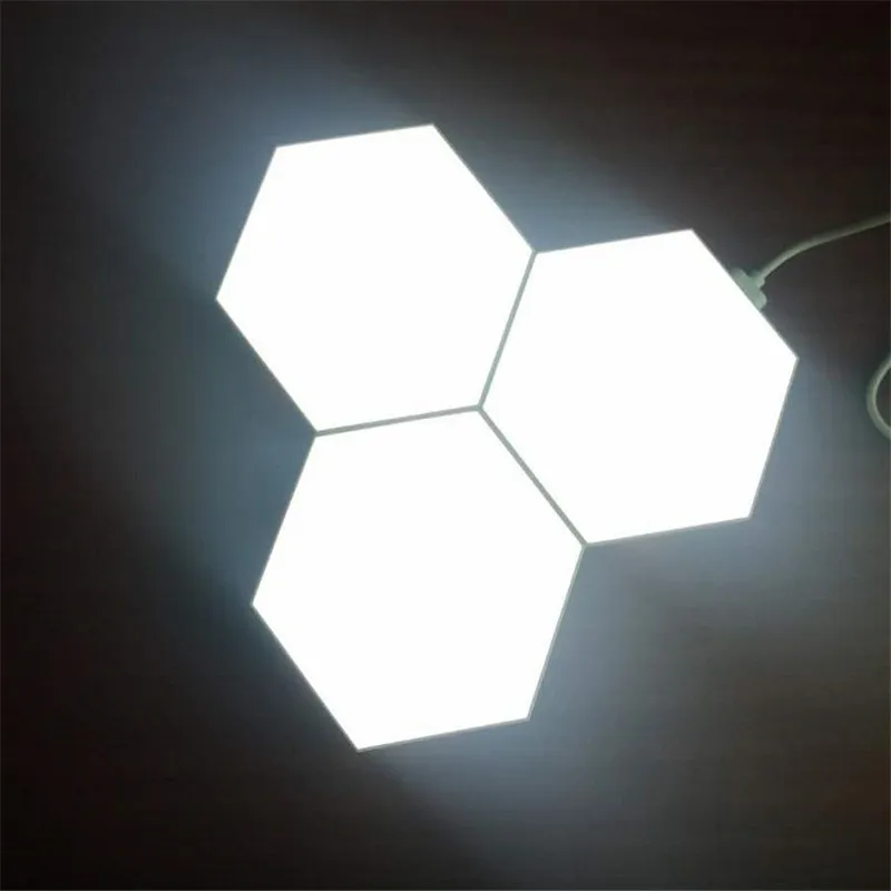 Adjustable 6 Colors and Dimmable Light Touch Hexagonal Honeycomb 3 Pcs Packages Creative Sensitive Quantum Wall Lights