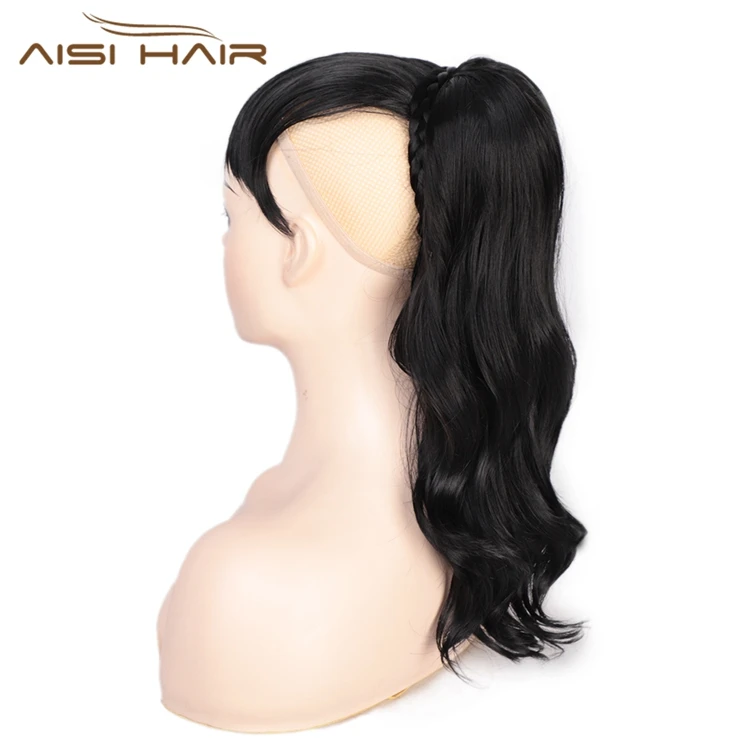  Aisi Hair длинный большой завиток конский хвост с челкой на зажиме синтетические удлинители волос для конского хвоста накладные