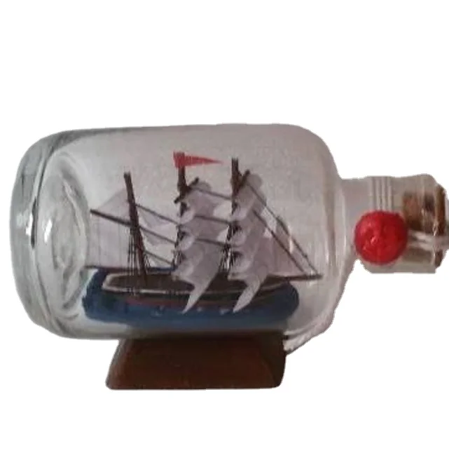 Marine Glass bottles,Bottle ships (11x5.6x6.8cm) Ship in bottle, Glass floats