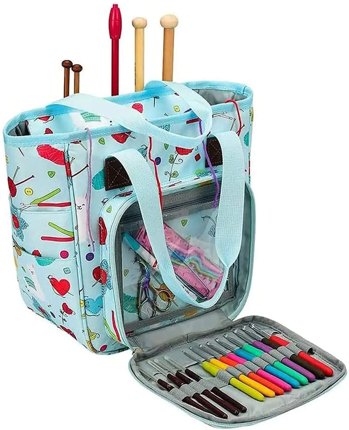 Portable Large Capacity Yarn Storage Totes Organizer crochet yarn bags for Knitting Needles