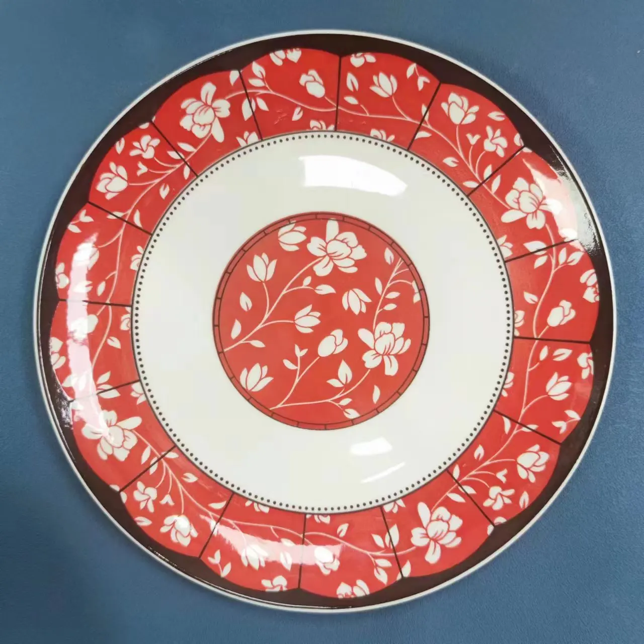 Ceramic Nice Blue Soup Plate decal Pad Print 8 inches Creative dinner plate set for breakfast cake snacks table decoration gift