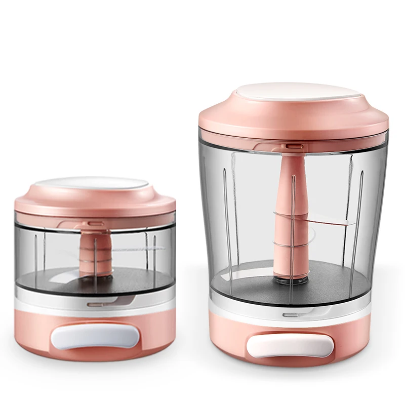 Household easy clean hand held multi purpose manual pull garlic meat vegetable chopper