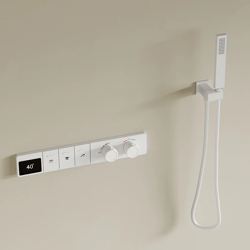 Luxury Temperature Control Digital Shower Set 2024 Bathroom Concealed Shower Set Ceiling Waterfall Shower