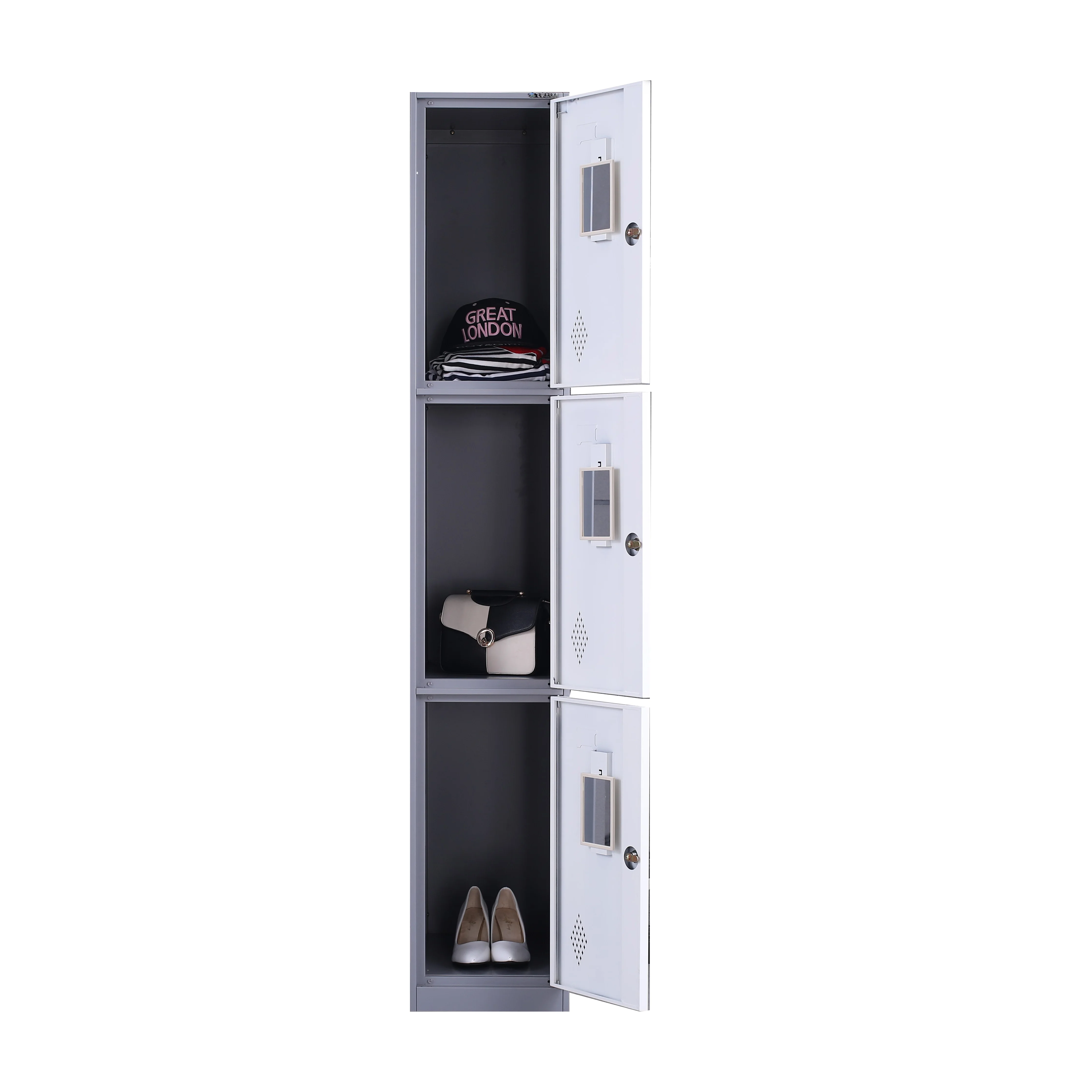 Factory price modern design storage 3 door single clothing locker school student locker office gym locker storage cabinet