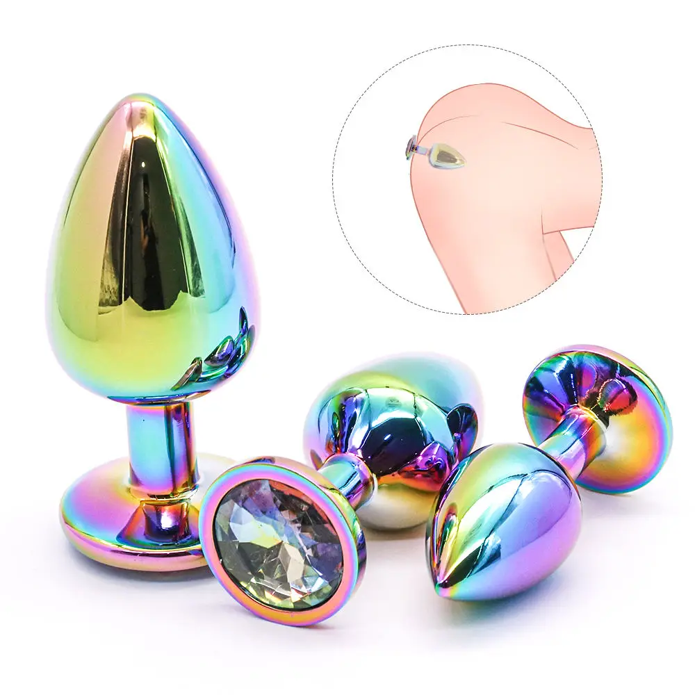 S-hande 3Pcs/Set S M L Metal Anal Butt Plug Stainless Sexy Toy Crystal Jewelry Anal Dildo Fetish Adult Sex Toy Anal Butt Plug