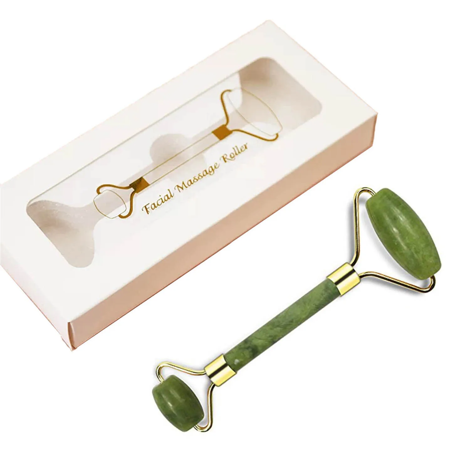jade massage roller for face and neck wrinkles roller customized box natural face jade roller