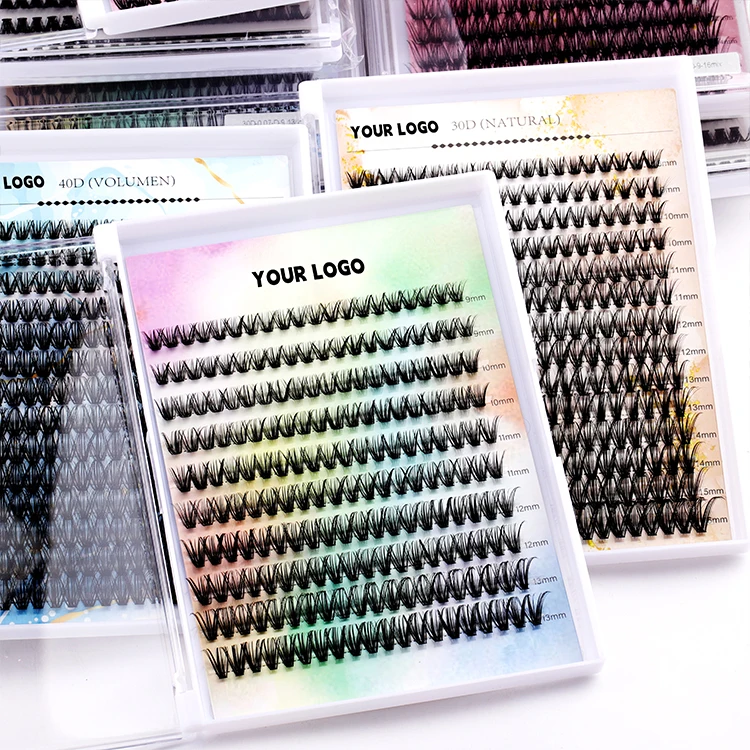 Private Label Segment Thick Diy Eyelashes High Quality Mink Private Label Silk Cluster Lash Kits Lash Cluster EyelashsExtension