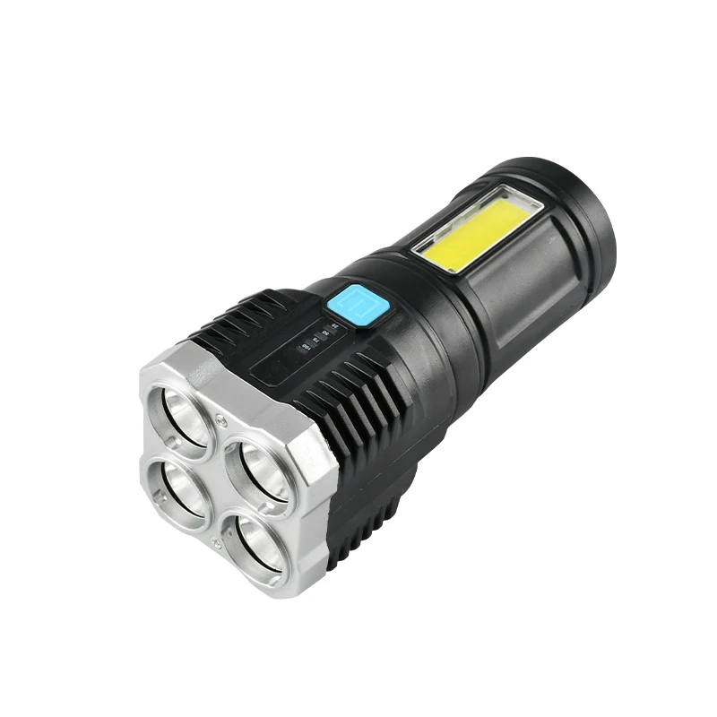 Cheap LED USB Rechargeable ABS Torch light,4 Modes LED Tactical High Power Waterproof Searchlight Flashlight