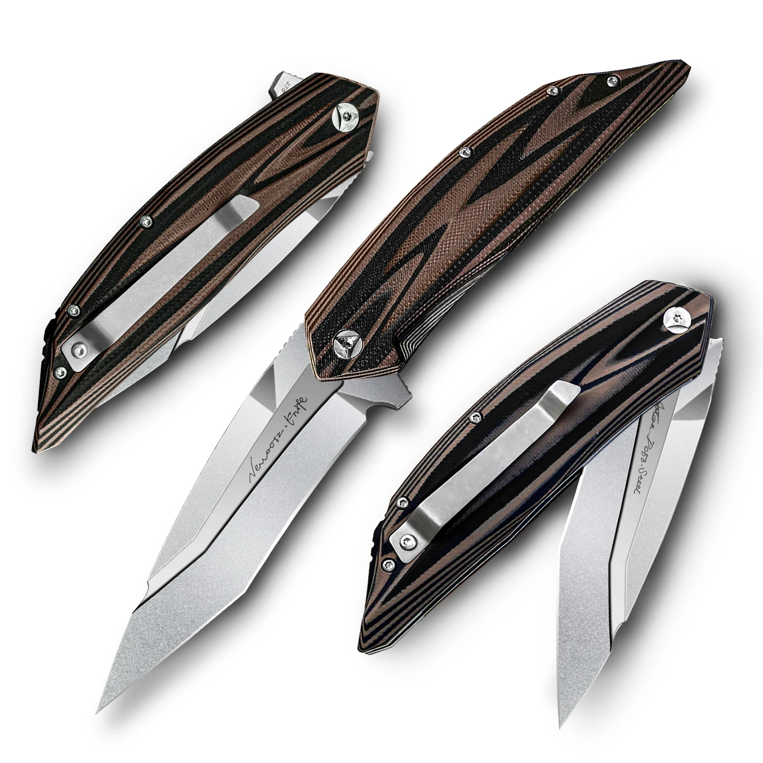 3.8 Inch DC53 Steel Brown G10 Handle Folding Blades Pocket Knife For Outdoor Camping Hunting Survival Tools