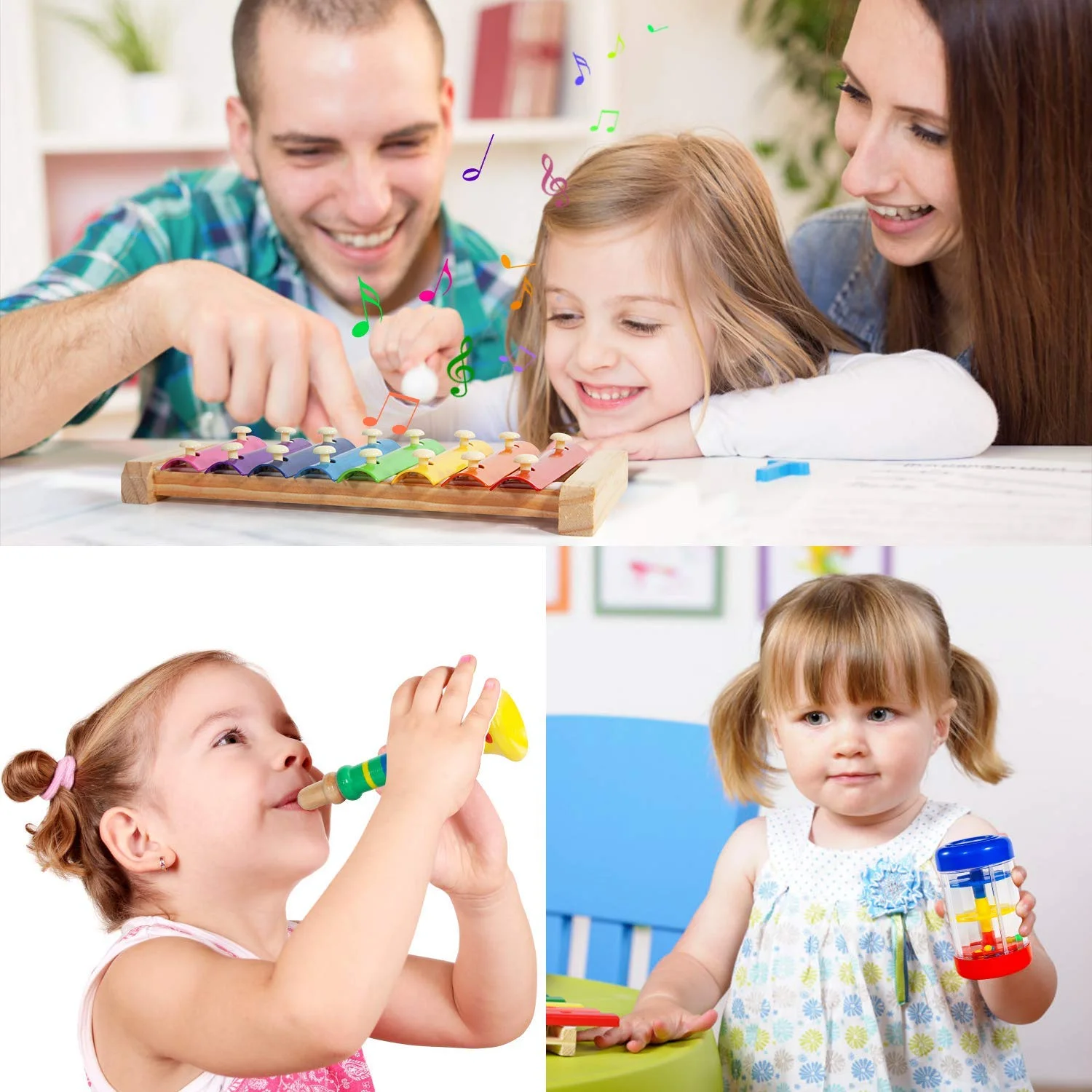 Kids Musical Instruments, 33 PCS 20 Types Wooden Instruments Tambourine Xylophone Toys for Kids Children, Preschool Educational