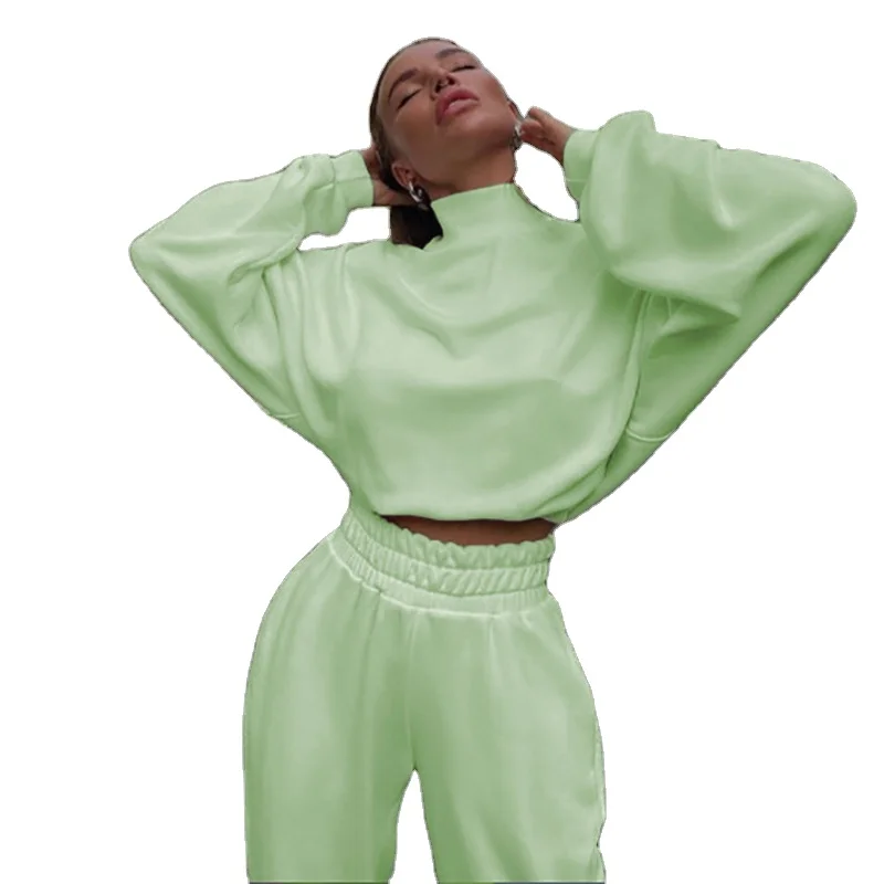 Thick Sweatsuit Set Loose Long Sleeve Fleece Hoodie Sweatshirts And Sweatpants For Women