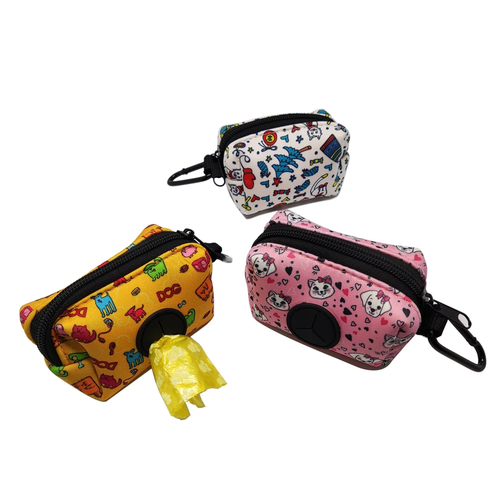 custom logo sublimation neoprene funny portable smart  dog poop bag