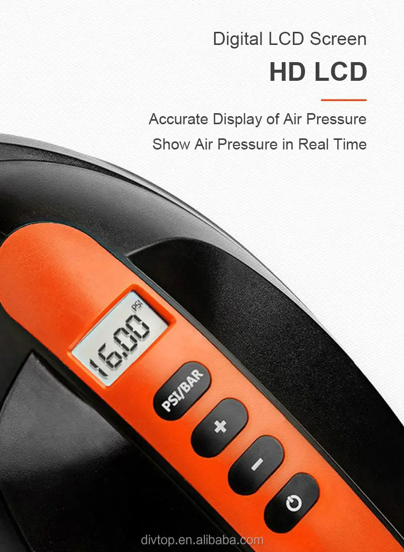 Hot Sale 20PSI inflatable Board DC and Rechargeable Digital Screen high Pressure Compressor Car Portable Electric Air Pump