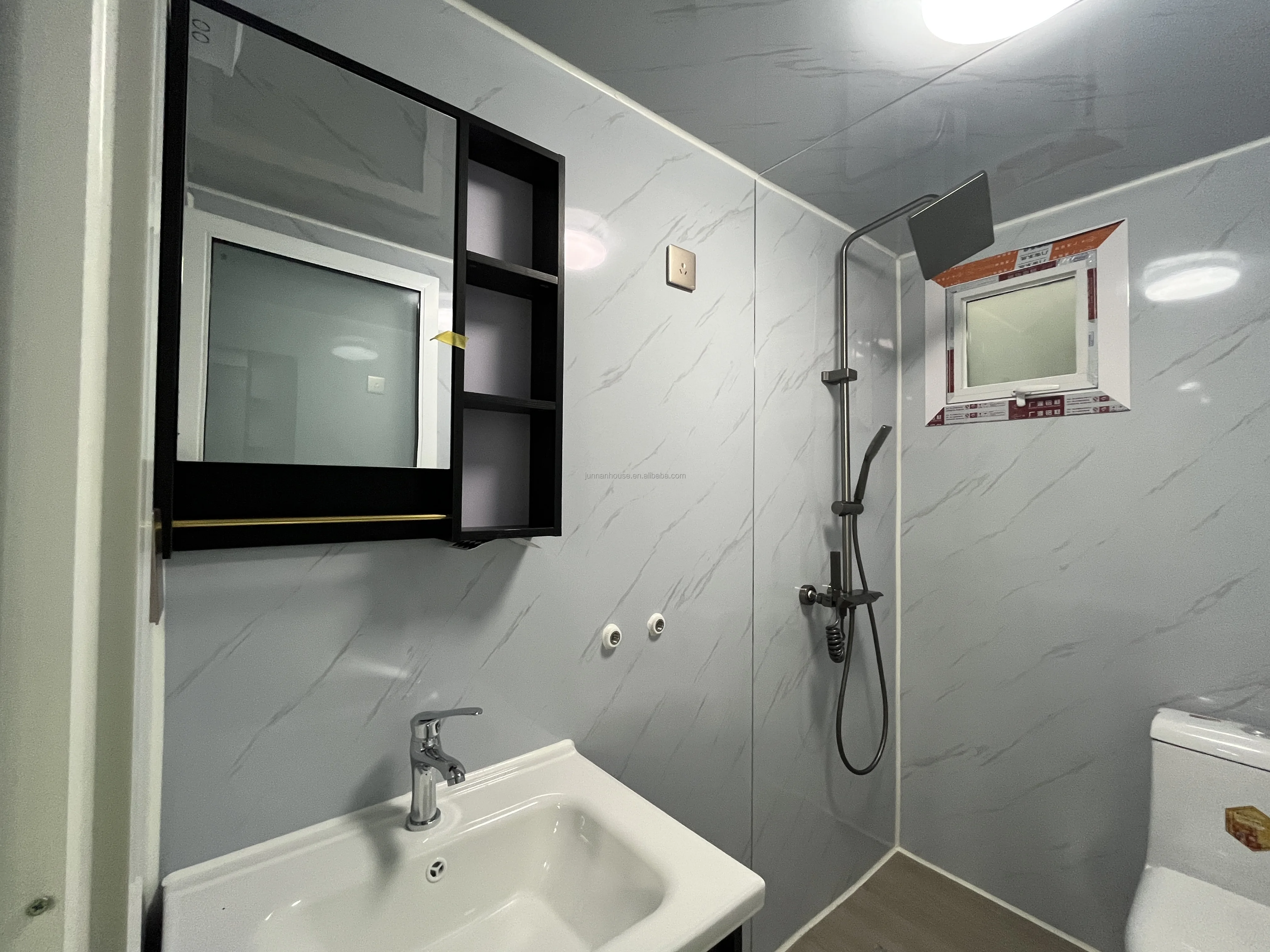 20ft double-story office prefabricated shipping double-wing expandable folding container houses with terrace stairs and canopy