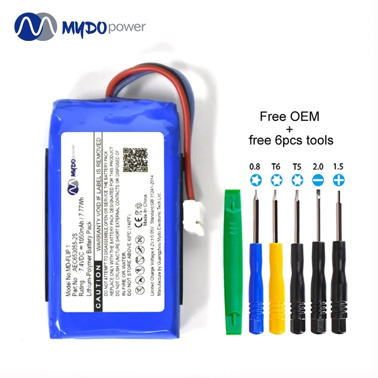 Hot Selling Real Capacity 1000mAh AEC653055-2S Flip 1 J bl Speaker Battery Replacement Wireless Speakers Rechargeable Battery