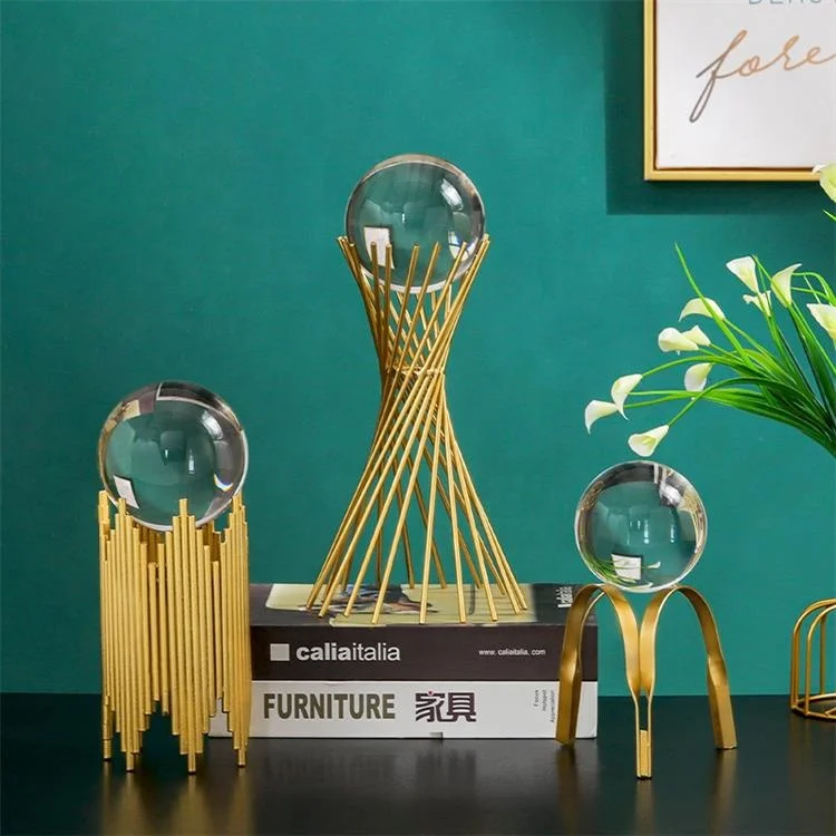 Современный интерьер скандинавский стол Гостиная золотые аксессуары роскошный хрустальный шар украшение для дома