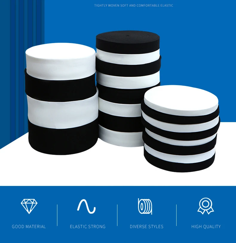 Imitation Nylon Brushed Elastic Polyester High Elastic Velvet Elastic Bottom Pants Waist Elastic Webbing