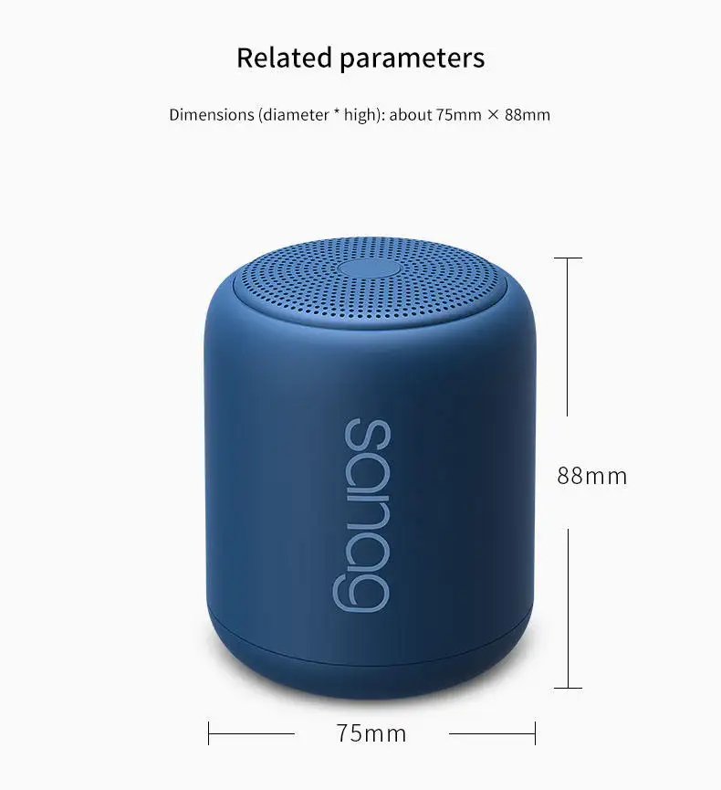 Factory Direct Sale Sanag X6s 1200mAh 3D Stereo Surround Sound TF Card Bluetooth BT Wireless Mini Portable Speaker