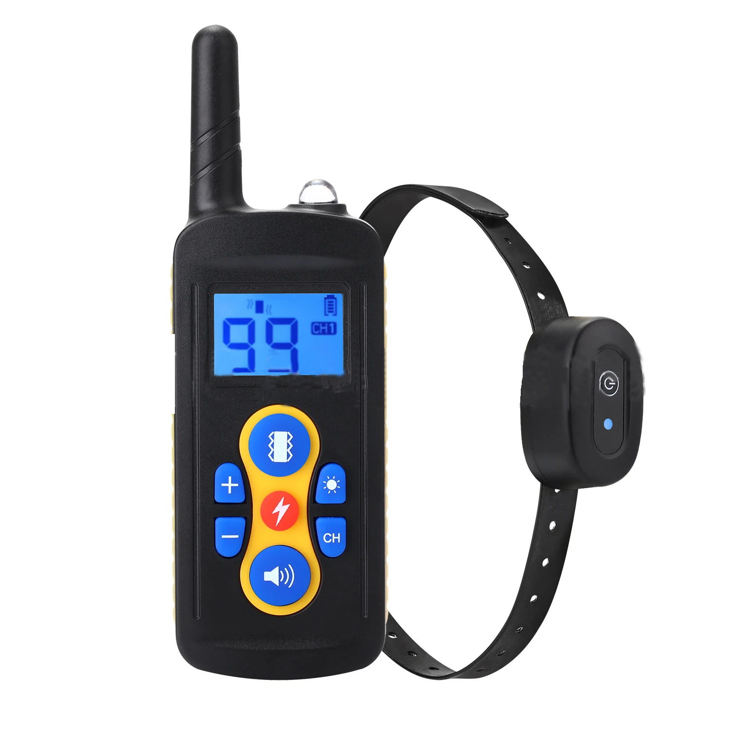 Amazons Online Pet Training Products Rechargeable Beeper/Vibration/Static Shock/LED IPX6 Prong Pet Dog Training Collar