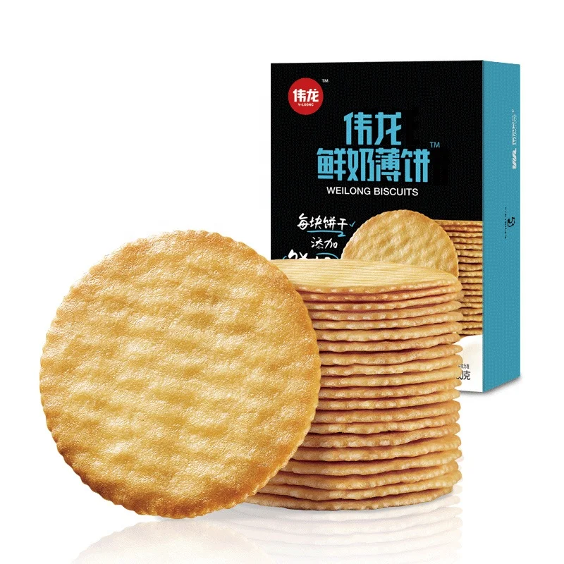 
Weilong Fresh Milk Biscuit Cracker Factory Direct Sales Add Fresh Milk Biscuit Leisure Healthy Snack Meal Replacement Biscuit 
