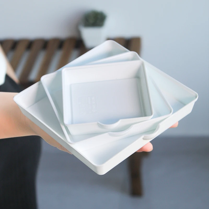 
flower planter saucer Durable Bonsai Plant Drip Tray Saucers Flower Pot Set Square Pallets for Indoor 