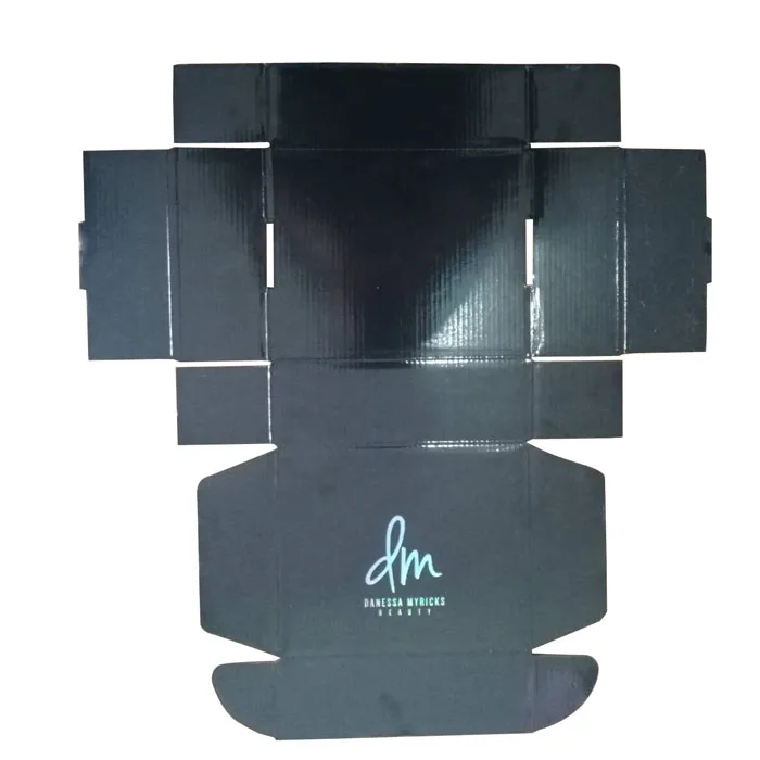eco friendly competitive price custom logo glossy black luxury carton shipping long small postage corrugated boxes