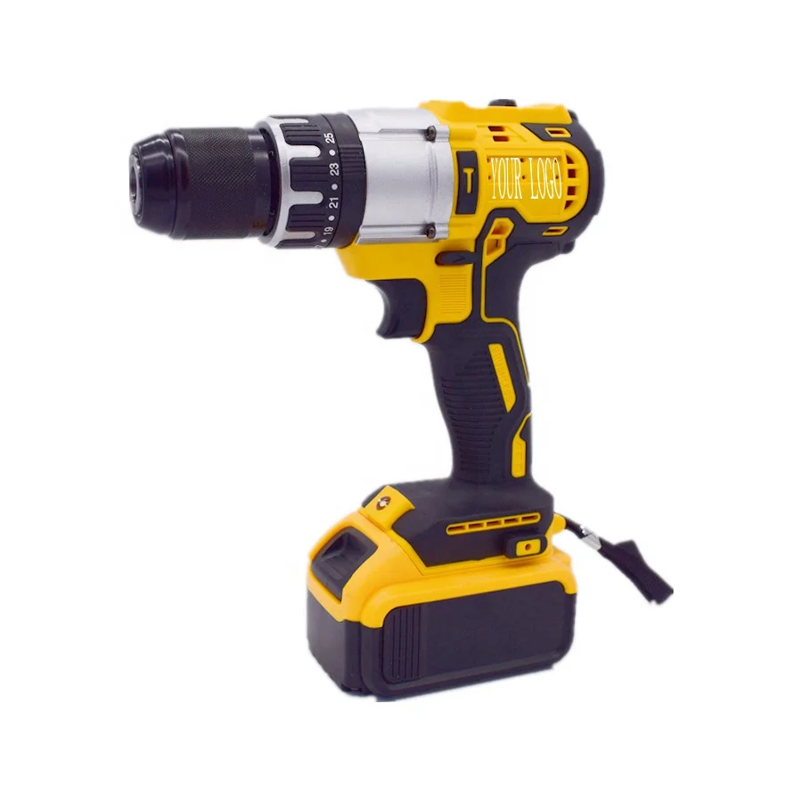 21V high torque electric cordless lithium-ion battery handheld power drill tools with impact function