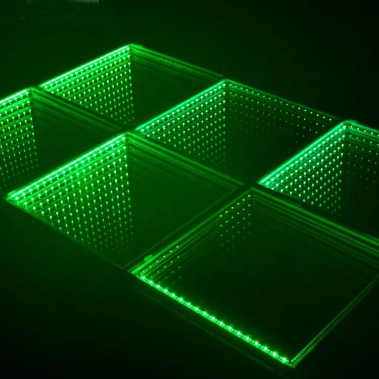 Wireless Tempered Glass DMX RGB Color 3D Infinity Mirror Led Dance Floor