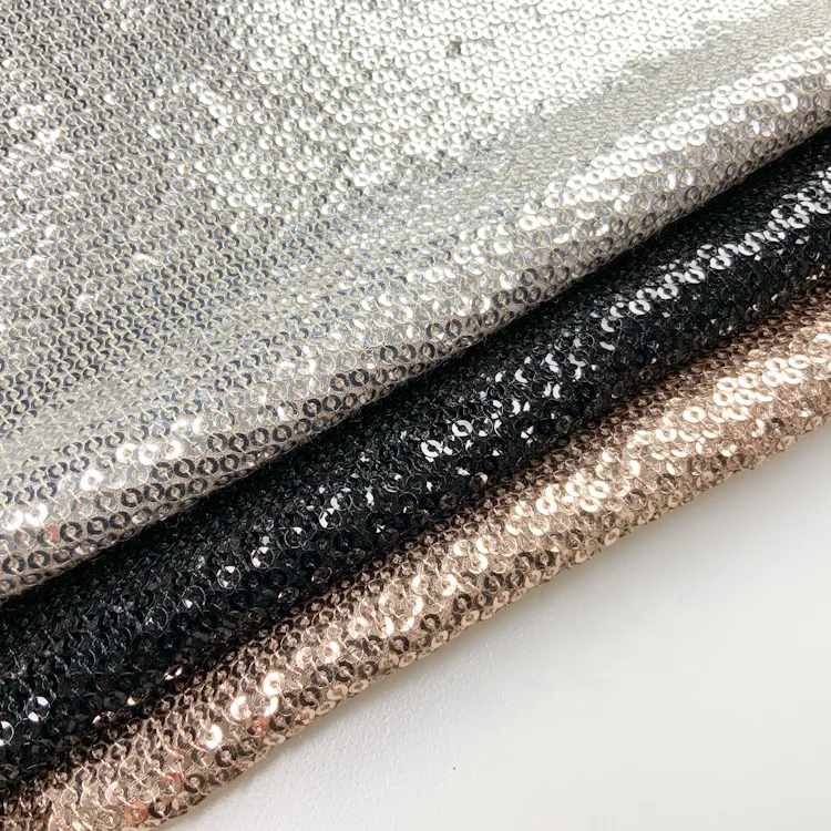Gorgeous 3mm Spangle Embroidery stretch Sequins Fabric for Evening Party Dress Wear