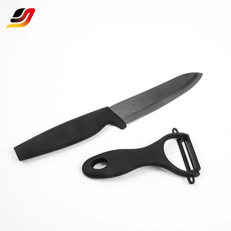High Quality professional Stainless Steel Knives Black Color Ceramic Coating Kitchen Chef Knife Set