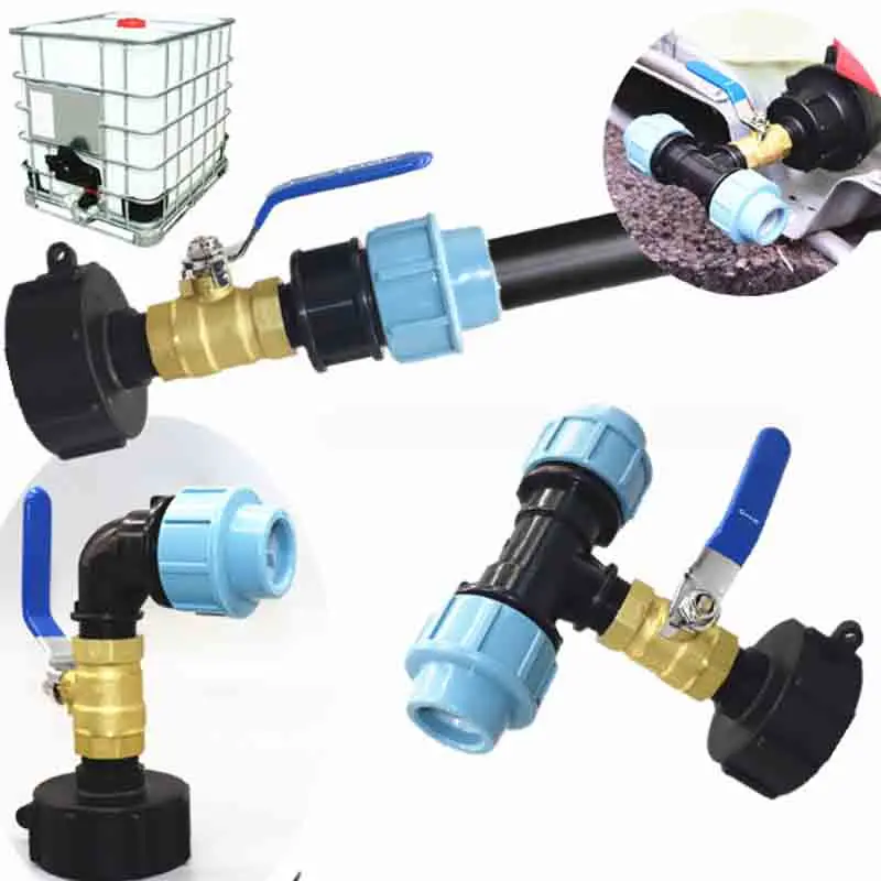 S60X6 Right Angle IBC Tank Connecter to 20/25/32mm for IBC Outlet Tap IBC Ball Outlet Valve Replacement Hose Connection