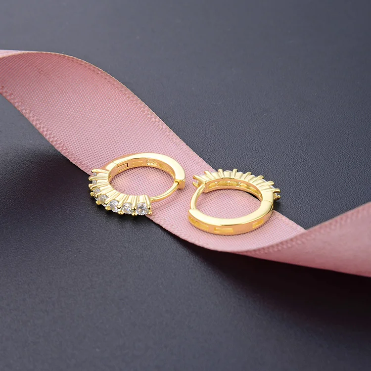  Poliva стерлингового серебра серьги-гвоздики в форме Cz простые серьги виде колец для женщин