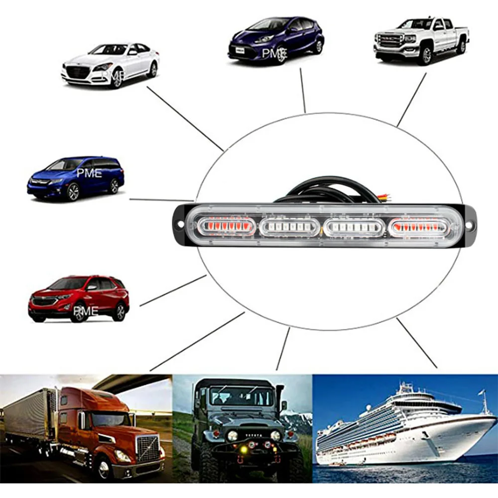 Ultra-thin Strobe Light 24LED Engineering Vehicle Strobe Light Truck/Vehicle 12V24v Body Side Warning Light