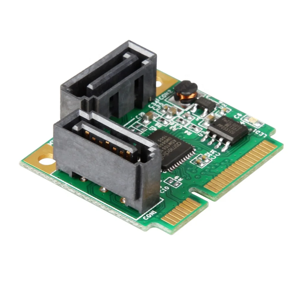 Mini PCI-Express to SATA 3.0 Support 6Gb/s 2x Internal Port RAID Controller Card
