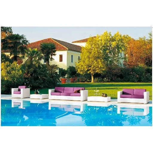 New pool side aluminum Garden sofas patio furniture metal Outdoor Rattan wicker sofa set