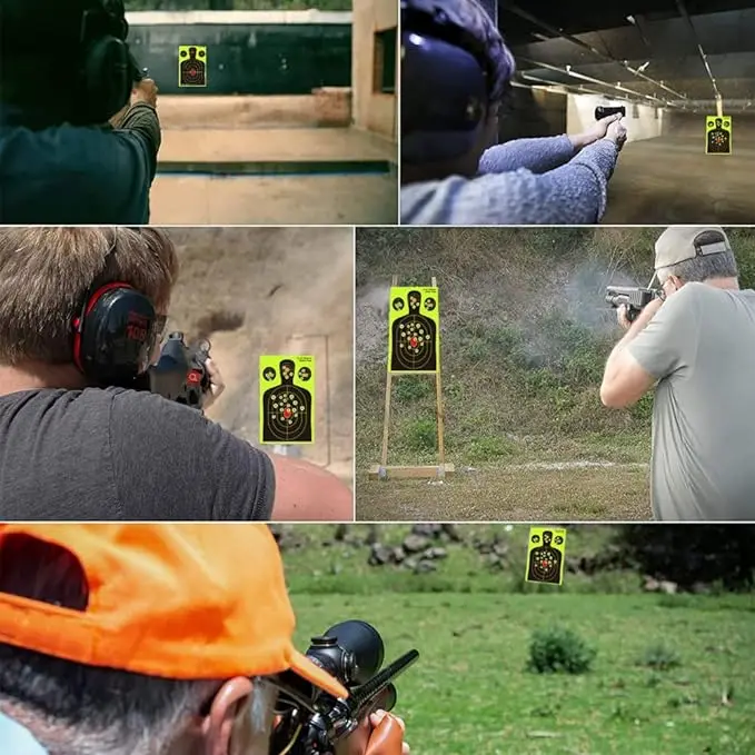 Ready To Ship 12X18 Inch Shooting Targets Easily See Your Shots Burst Bright Fluorescent Yellow Upon Impact Splatter Targets