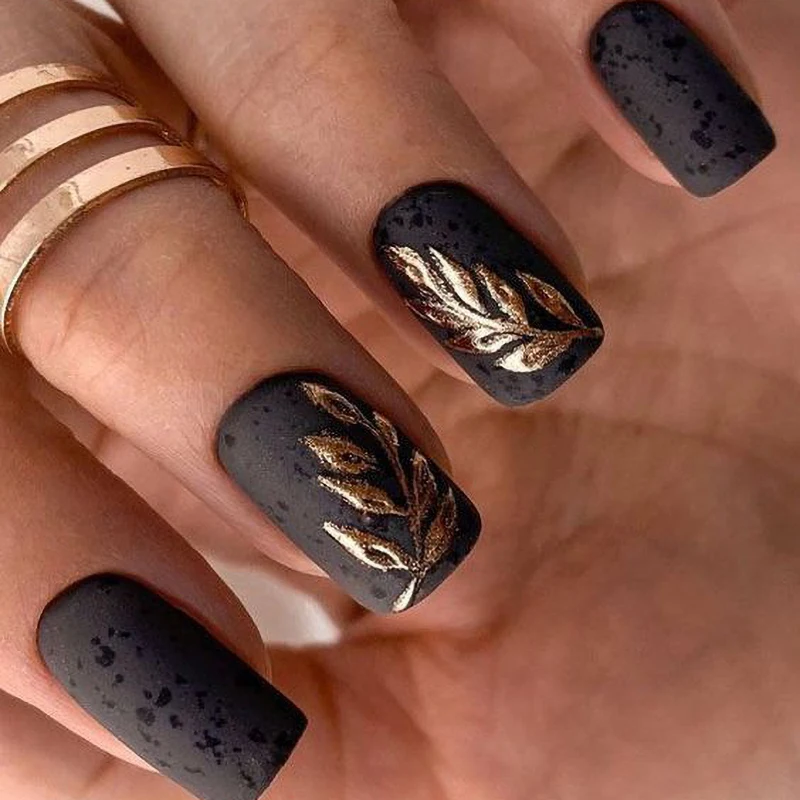 Ins Hot 24pcs/set Short Square Nails Tips Private Label Artificial False Nails For Girls Press On Nails With Glue