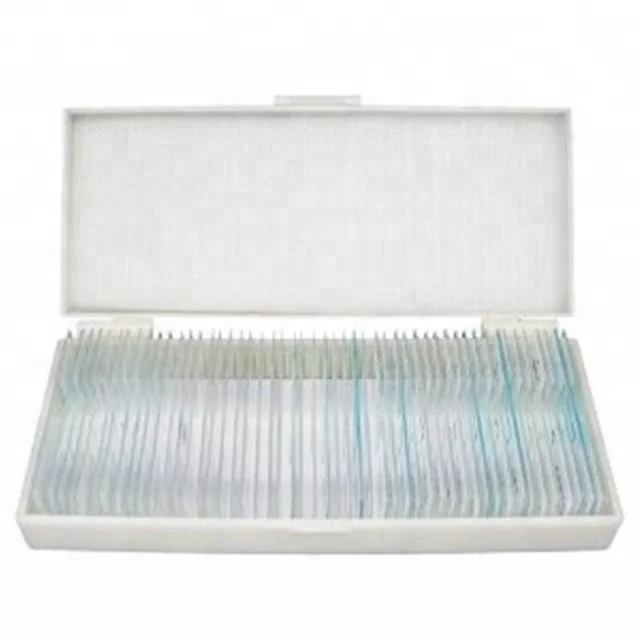 Biology Medical Science High Quality Middle School Teaching Plant and Animal Mix Set 50 Pcs Microscope Prepared Slides